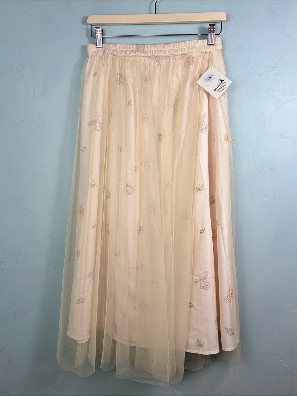 HK Disneyland Duffy & Friends Cream Tulle Layered Maxi Skirt